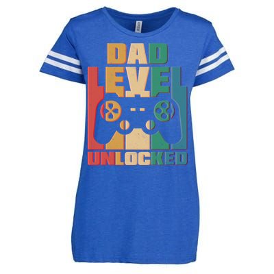 Retro New Dad Level Unlocked Video Gamer Enza Ladies Jersey Football T-Shirt