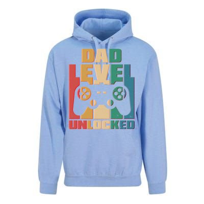 Retro New Dad Level Unlocked Video Gamer Unisex Surf Hoodie