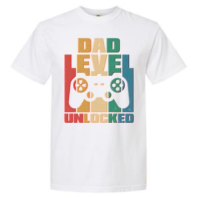 Retro New Dad Level Unlocked Video Gamer Garment-Dyed Heavyweight T-Shirt