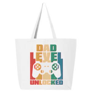 Retro New Dad Level Unlocked Video Gamer 25L Jumbo Tote