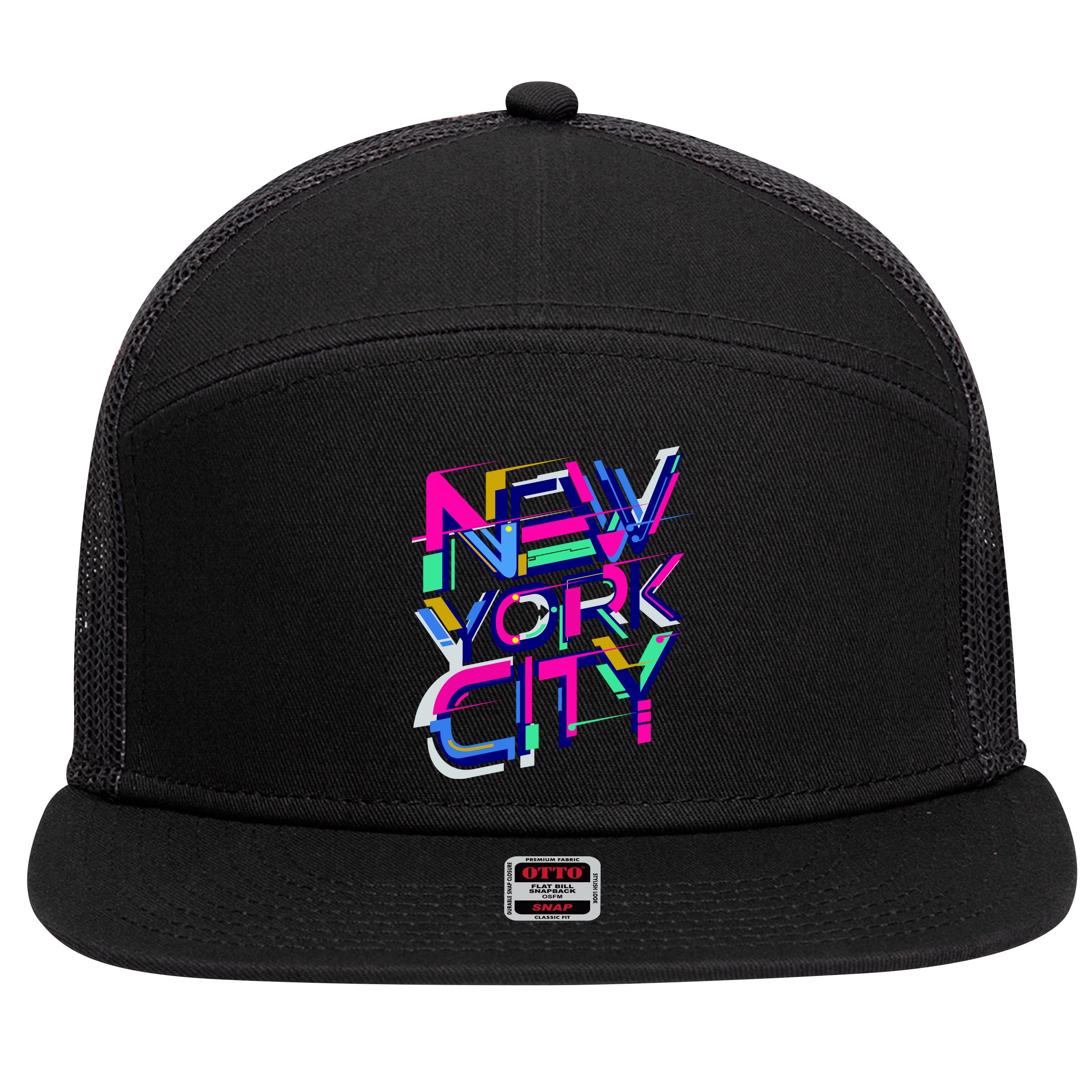 Retro New York City 7 Panel Mesh Trucker Snapback Hat
