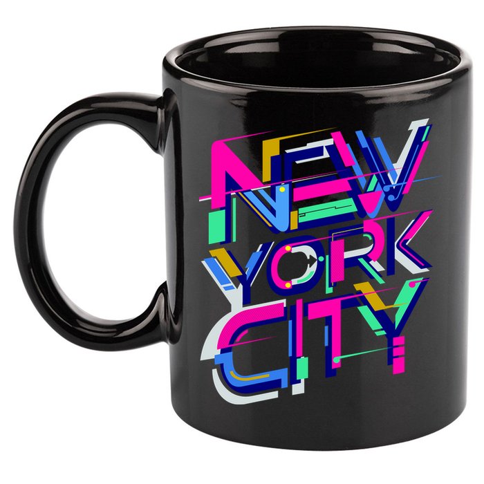 Retro New York City 11oz C Handle Ceramic Mug