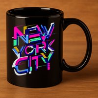 Retro New York City 11oz C Handle Ceramic Mug