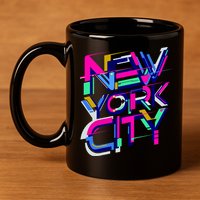 Retro New York City 11oz C Handle Ceramic Mug