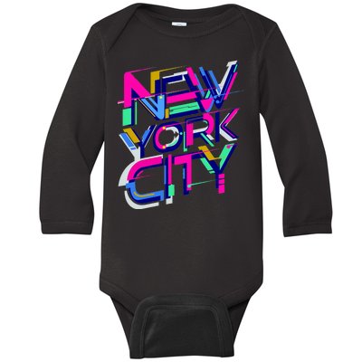 Retro New York City Baby Long Sleeve Bodysuit