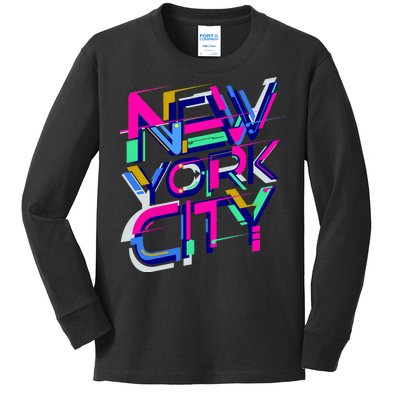 Retro New York City Kids Long Sleeve Shirt