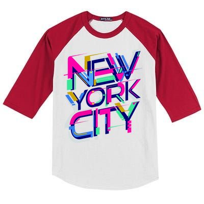 Retro New York City Kids Colorblock Raglan Jersey