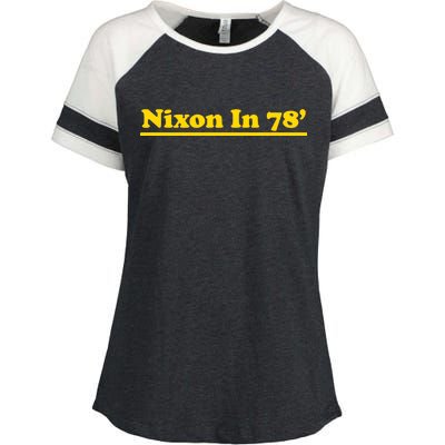 Retro Nixon In 78' For President 1978 USA Enza Ladies Jersey Colorblock Tee