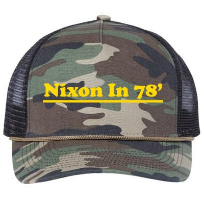 Retro Nixon In 78' For President 1978 USA Retro Rope Trucker Hat Cap