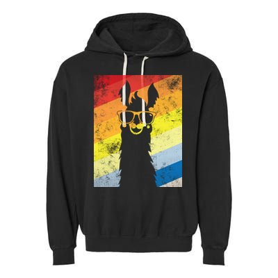 Retro No Drama Llama Garment-Dyed Fleece Hoodie