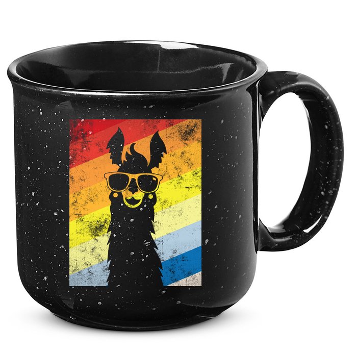 Retro No Drama Llama 15oz Campfire Ceramic Mug