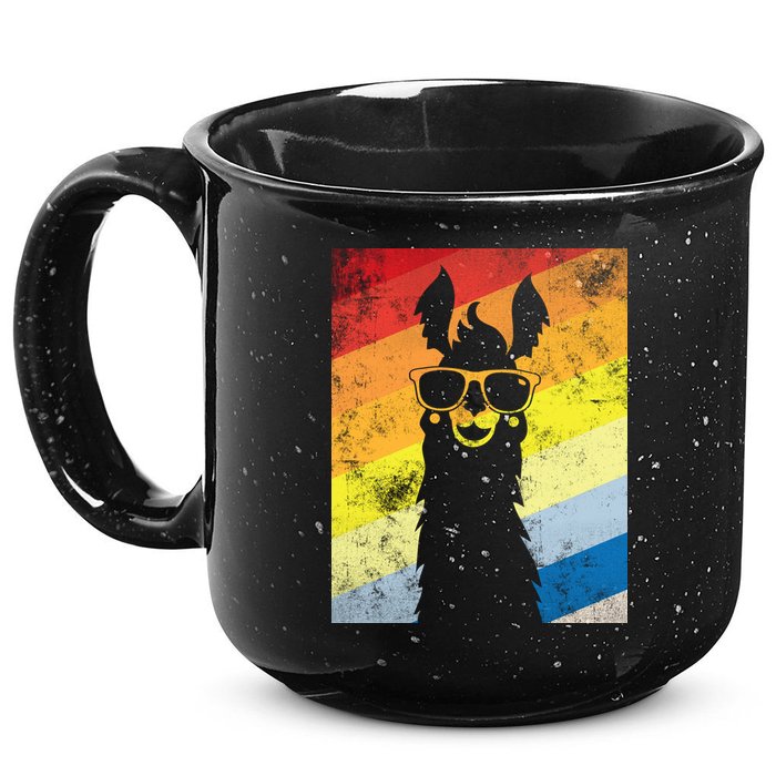 Retro No Drama Llama 15oz Campfire Ceramic Mug