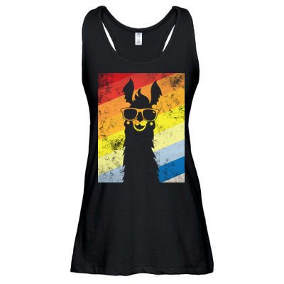 Retro No Drama Llama Ladies Essential Flowy Tank