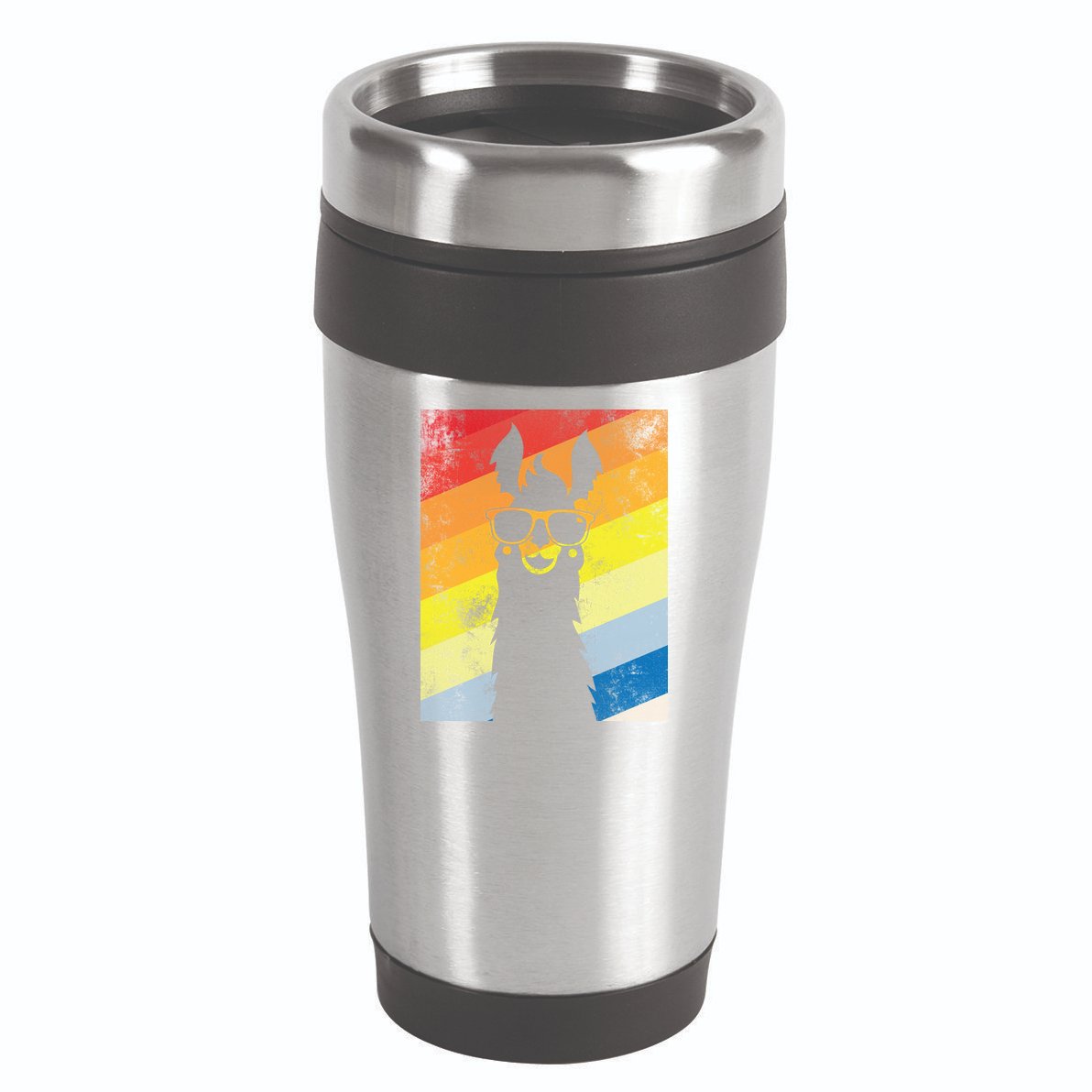 Retro No Drama Llama 16oz Travel Tumbler