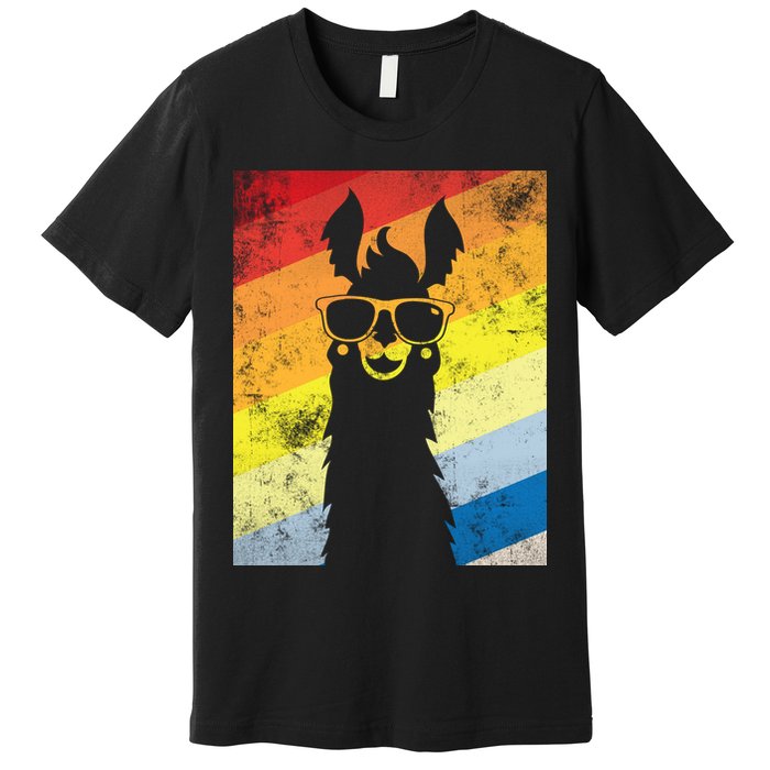 Retro No Drama Llama Premium T-Shirt