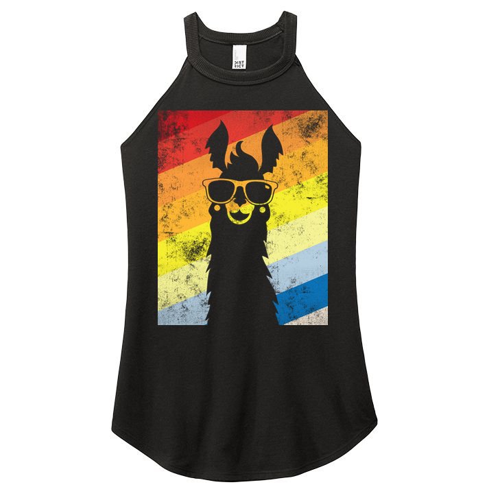 Retro No Drama Llama Women's Perfect Tri Rocker Tank
