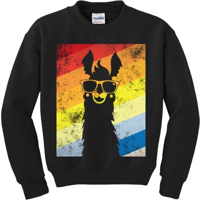 Retro No Drama Llama Kids Sweatshirt