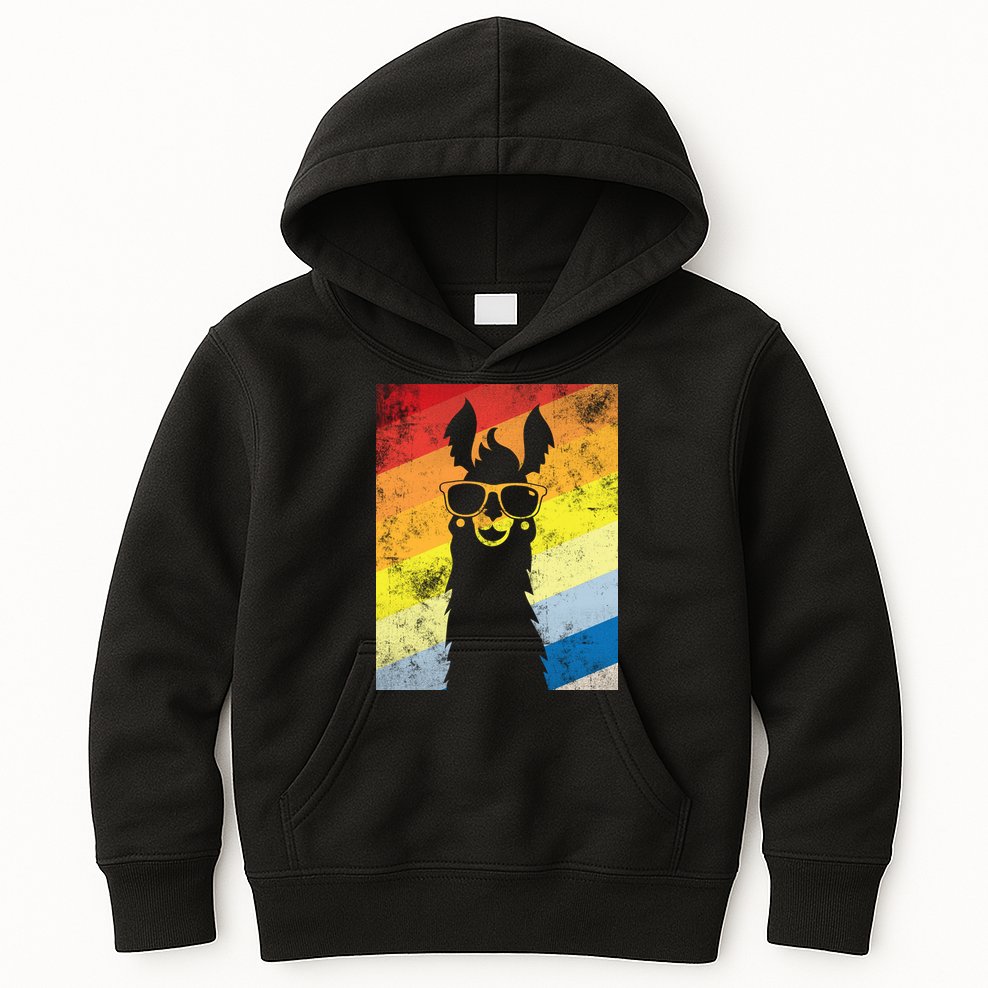 Retro No Drama Llama Kids Hoodie