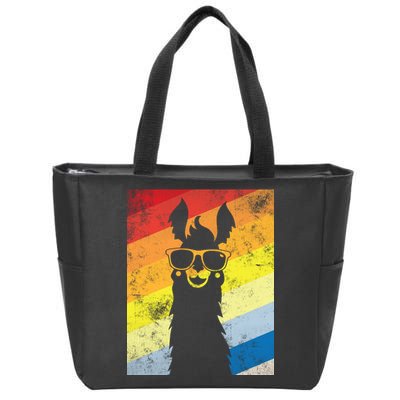 Retro No Drama Llama Zip Tote Bag