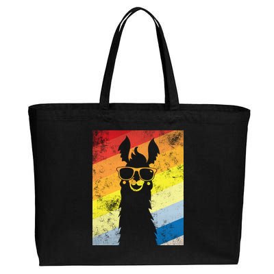 Retro No Drama Llama Cotton Canvas Jumbo Tote