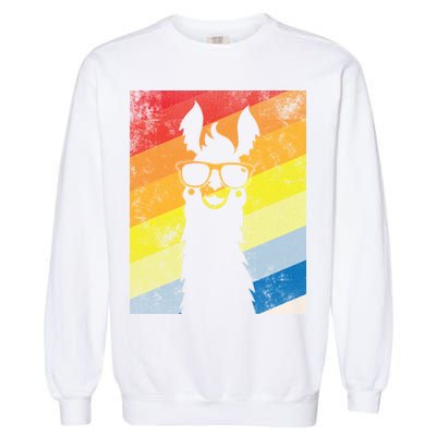 Retro No Drama Llama Garment-Dyed Sweatshirt