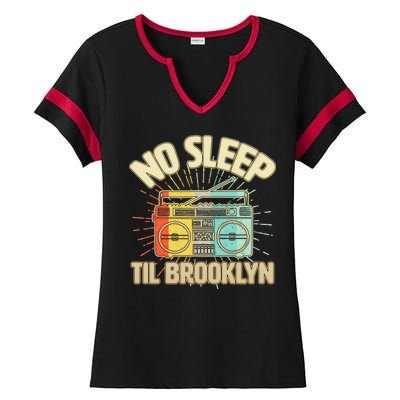 Retro No Sleep Til Brooklyn Ladies Halftime Notch Neck Tee