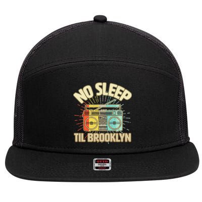 Retro No Sleep Til Brooklyn 7 Panel Mesh Trucker Snapback Hat