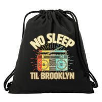 Retro No Sleep Til Brooklyn Drawstring Bag