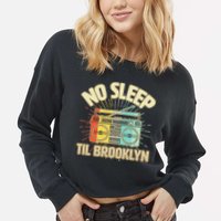 Retro No Sleep Til Brooklyn Cropped Pullover Crew