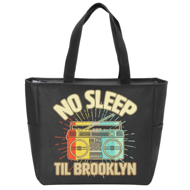 Retro No Sleep Til Brooklyn Zip Tote Bag