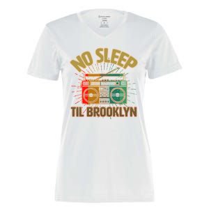 Retro No Sleep Til Brooklyn Women's Momentum V-Neck T-Shirt