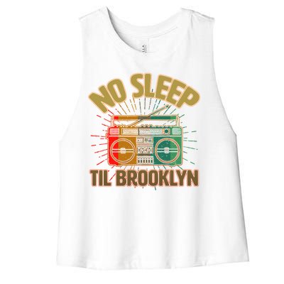 Retro No Sleep Til Brooklyn Women's Racerback Cropped Tank