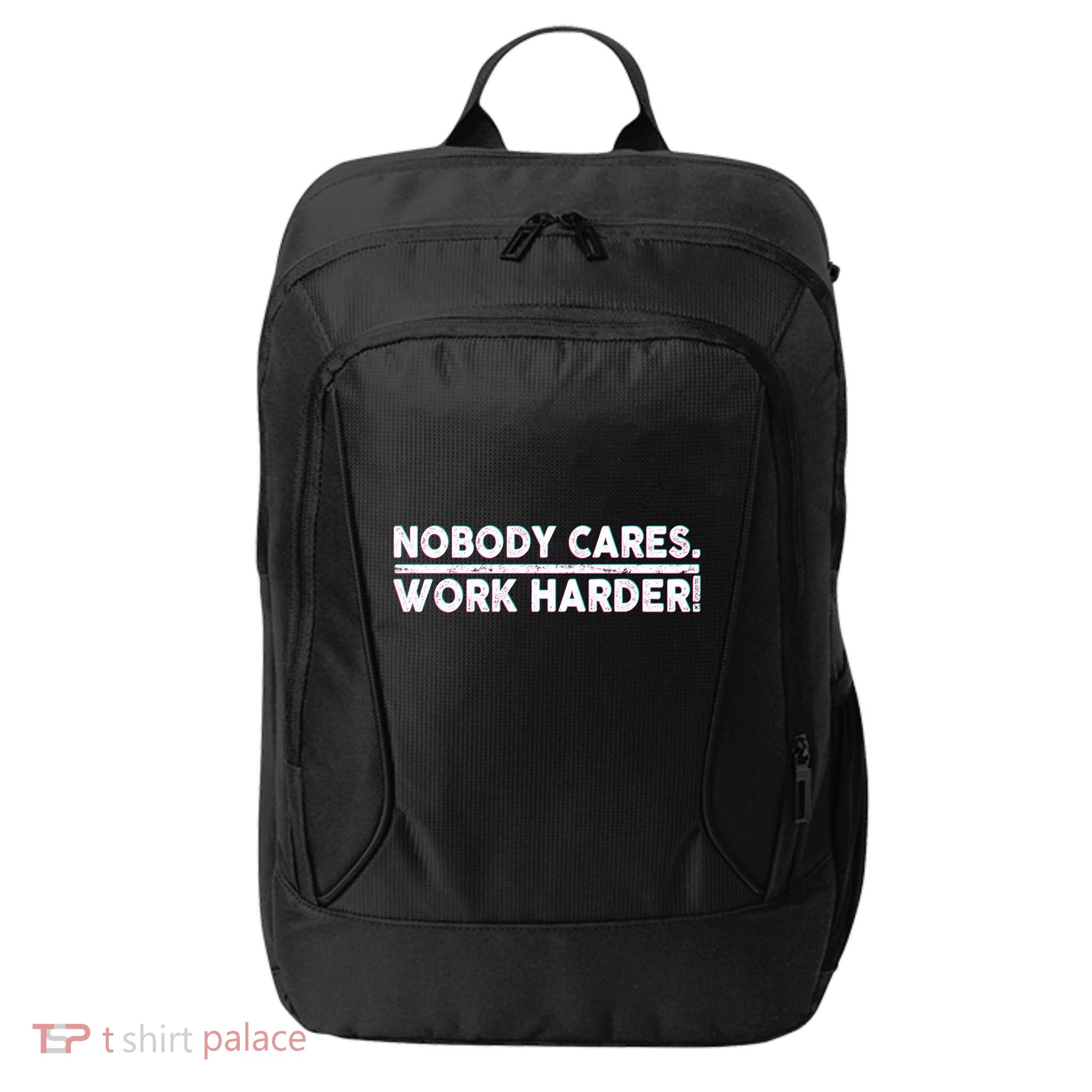Retro Nobody Cares Work Harder Distressed City Backpack