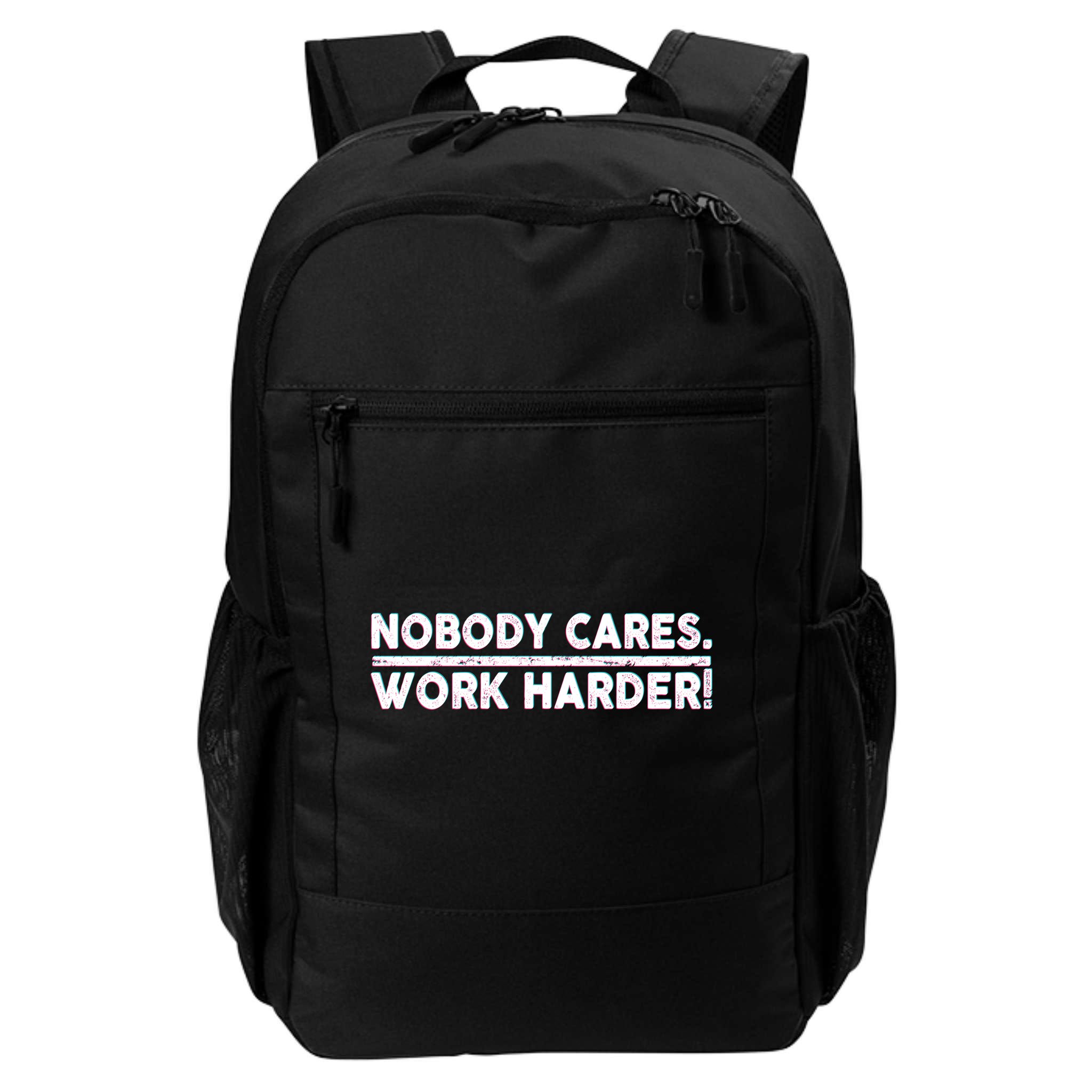 Retro Nobody Cares Work Harder Distressed Backpack