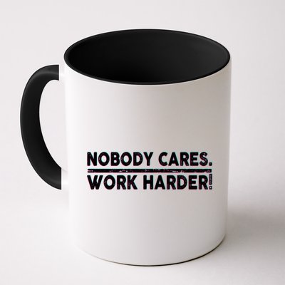 Retro Nobody Cares Work Harder Distressed Mug