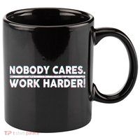 Retro Nobody Cares Work Harder Distressed 11oz C Handle Ceramic Mug