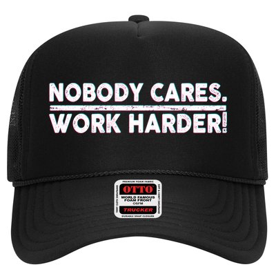 Retro Nobody Cares Work Harder Distressed Trucker Hat