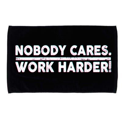 Retro Nobody Cares Work Harder Distressed Microfiber Hand Towel