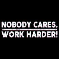 Retro Nobody Cares Work Harder Distressed Cropped Pullover Crew