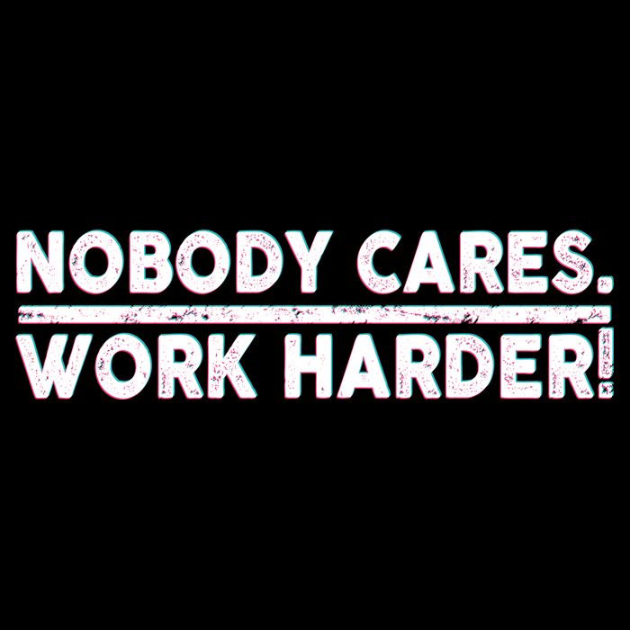 Retro Nobody Cares Work Harder Distressed Cropped Pullover Crew