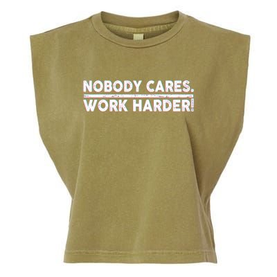 Retro Nobody Cares Work Harder Distressed Garment-Dyed Women's Muscle Tee