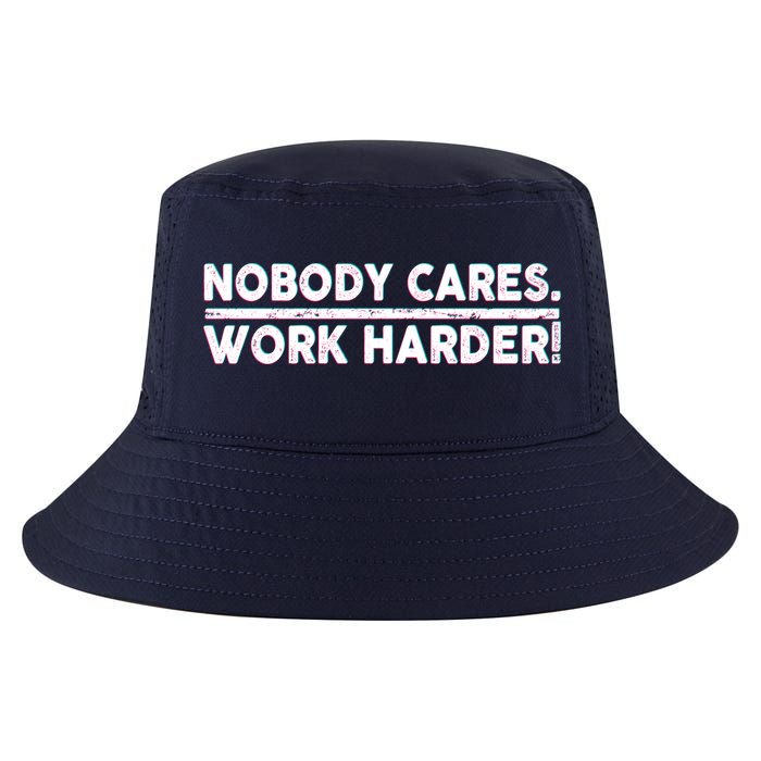 Retro Nobody Cares Work Harder Distressed Cool Comfort Performance Bucket Hat