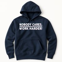 Retro Nobody Cares Work Harder Distressed Hoodie