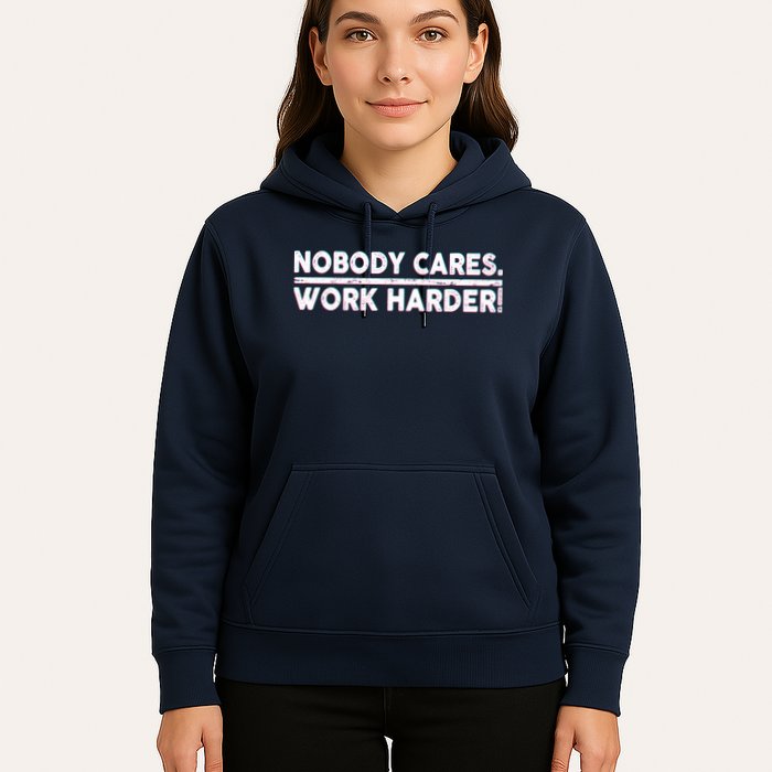 Retro Nobody Cares Work Harder Distressed Hoodie