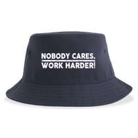 Retro Nobody Cares Work Harder Distressed Sustainable Bucket Hat