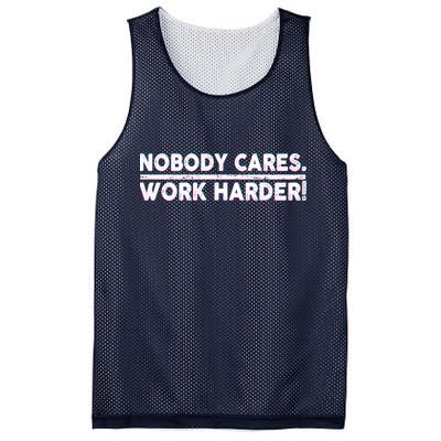 Retro Nobody Cares Work Harder Distressed Mesh Reversible Basketball Jersey Tank