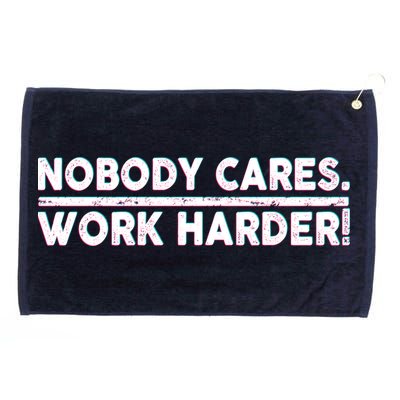 Retro Nobody Cares Work Harder Distressed Grommeted Golf Towel