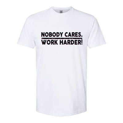 Retro Nobody Cares Work Harder Distressed Softstyle® CVC T-Shirt