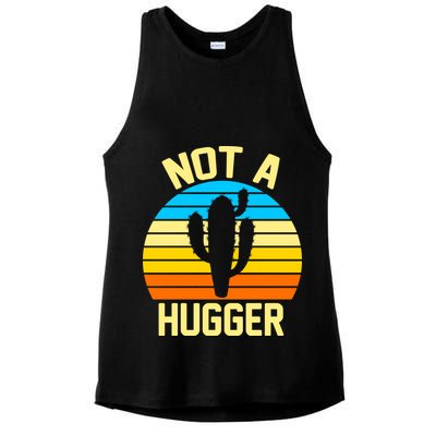 Retro Not A Hugger Funny Ladies PosiCharge Tri-Blend Wicking Tank