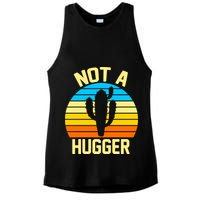 Retro Not A Hugger Funny Ladies PosiCharge Tri-Blend Wicking Tank